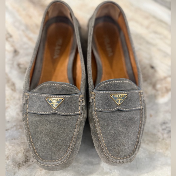 Prada Shoes - Absolutely gorgeous suede blue/green Prada Loafers in beautiful condition size 7
